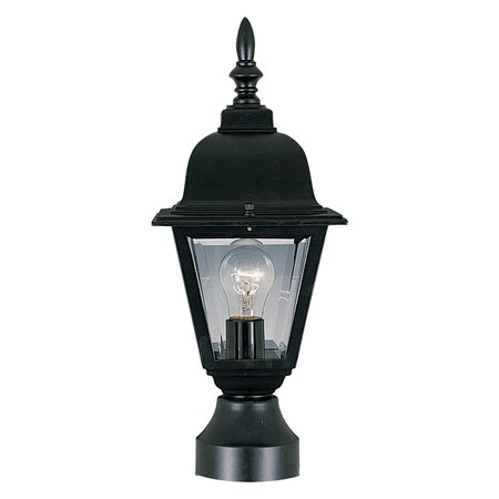Maxim One Light Black Clear Glass Post Light 3006CLBK